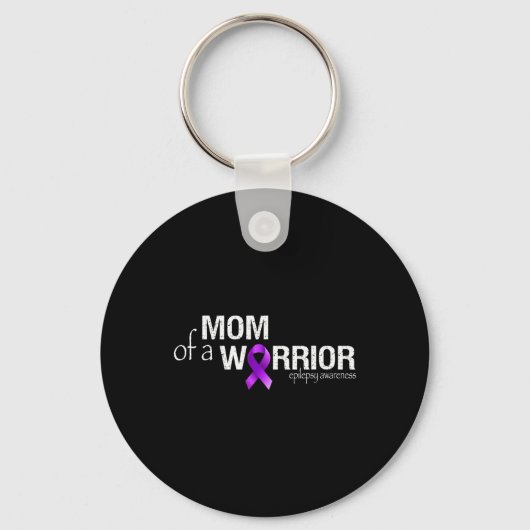 Epilepsy Awareness Month Mom Of A Warrior Purple R Sleutelhanger (Voorkant)