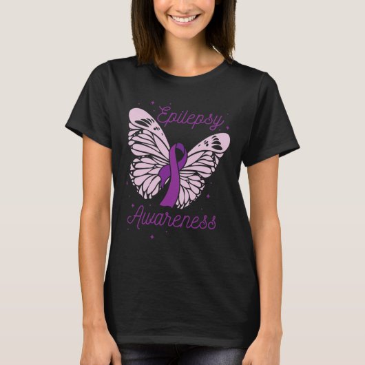 Epilepsy Awareness Month Purple Ribbon Advocate Ep T-shirt (Voorkant)