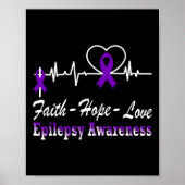Epilepsy Awareness Paars Ribbon Epilepsy Christia Poster (Voorkant)