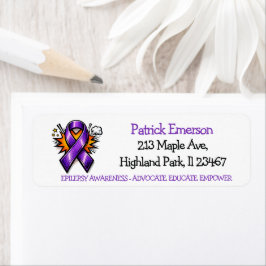 Epilepsy Awareness | Purple Awareness Ribbon Etiket