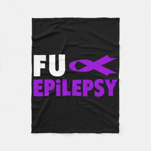 Epilepsy Awareness - Purple Ribbon Epilepsy Awaren Fleece Deken (Voorkant)