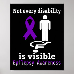 Epilepsy Awareness Purple Ribbon Epilepsy Support Poster