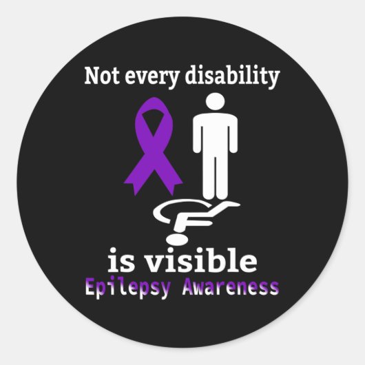 Epilepsy Awareness Purple Ribbon Epilepsy Support Ronde Sticker (Voorkant)