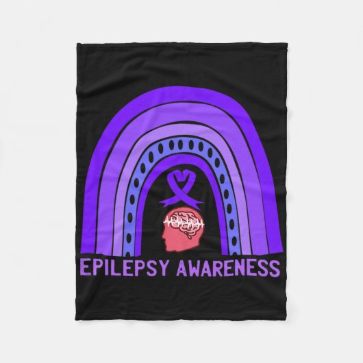 Epilepsy Awareness Purple Support Ribbon  Fleece Deken (Voorkant)