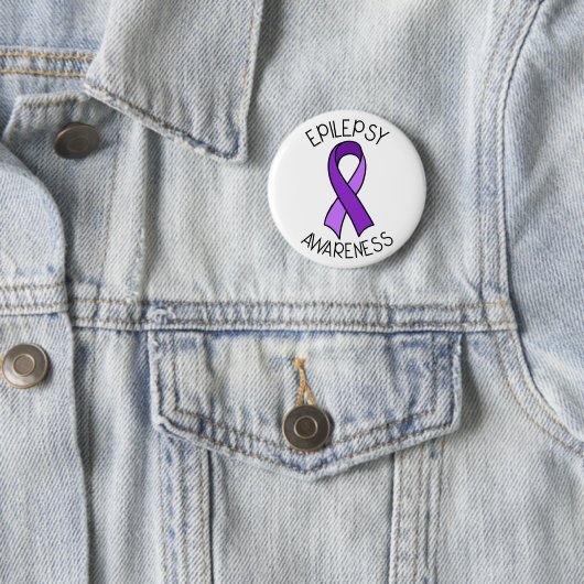 Epilepsy Awareness Ribbon Support Ronde Button 5,7 Cm (In situ)