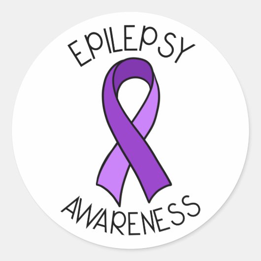 Epilepsy Awareness Ribbon Support Ronde Sticker (Voorkant)