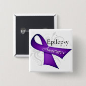 Epilepsy Awareness Ribbon Vierkante Button 5,1 Cm (Voorkant /achterkant)
