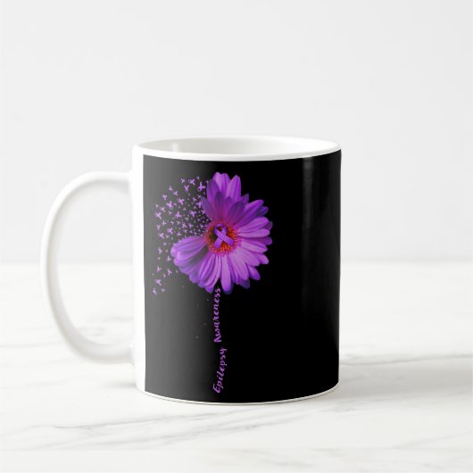 Epilepsy Awareness Sunflower Ribbon Gift Koffiemok (Links)