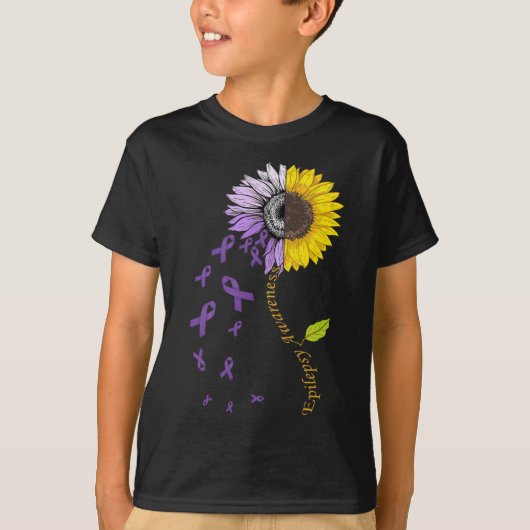 Epilepsy Awareness Sunflower  T-shirt (Voorkant)