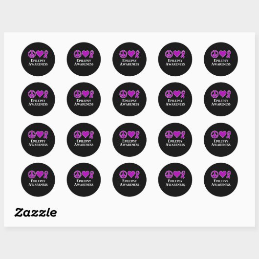 Epilepsy Awareness Support Awareness Tee Ronde Sticker (Vel)