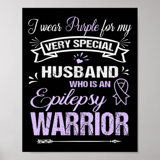 Epilepsy Awareness Support Husbynd Warrior Walk Ru Poster (Voorkant)