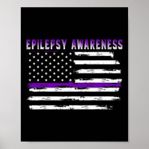 Epilepsy Awareness USA Flag American Epilepsy Supe Poster