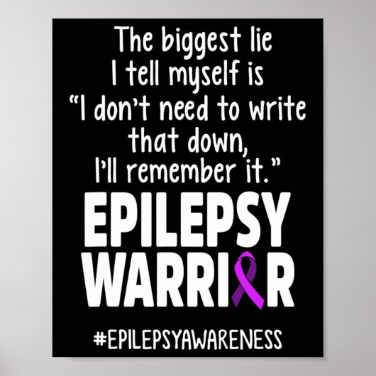 Epilepsy Awareness Write It Epileptic Warrior Surv Poster (Voorkant)