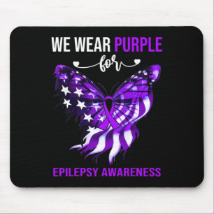 Epilepsy Bewustheid 4 juli Paarse vlinder Muismat