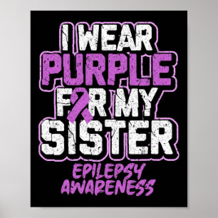 Epilepsy Bewustheid dat ik Paars Draag heb voor mi Poster