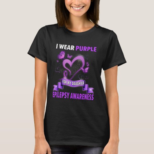 Epilepsy Bewustheid dat ik Paars voor mijn dochter T-shirt (Voorkant)