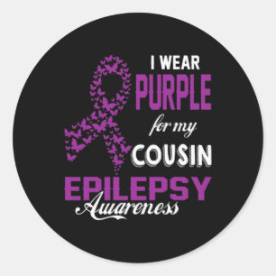 Epilepsy Bewustheid dat ik Paars voor mijn nicht F Ronde Sticker