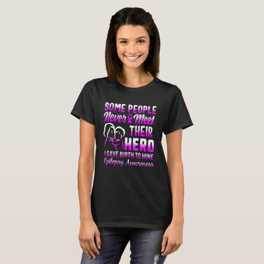 Epilepsy Bewustheid Hero Seizure Moeder van Epilep T-shirt (Voorkant volledig)