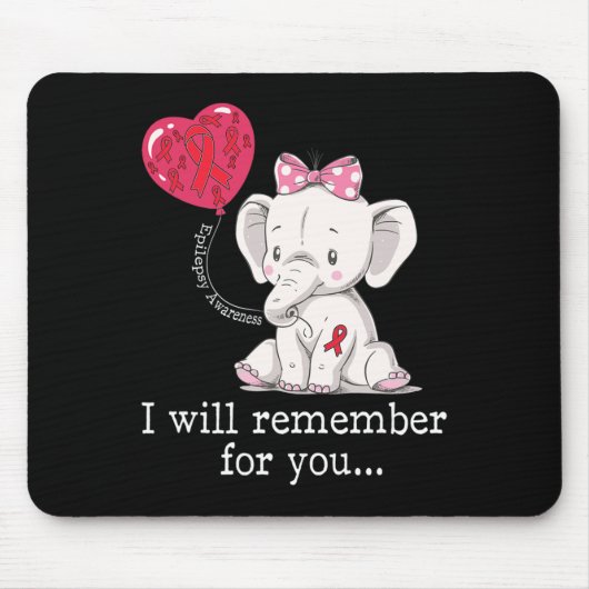 Epilepsy Bewustmaking Elephant Muismat (Voorkant)