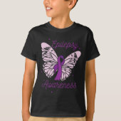 Epilepsy Bewustmaking Maand Paars Ribbon Advocate T-shirt (Voorkant)