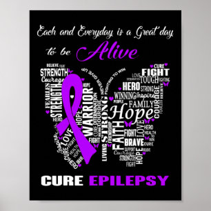 Epilepsy Bewustmaking Paarse Butterflies Poster
