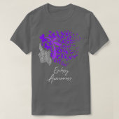 Epilepsy Bewustmaking Paarse Butterflies T-shirt (Design voorkant)