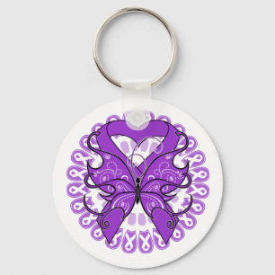 Epilepsy Butterfly Circle of Ribbons Sleutelhanger