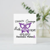 Epilepsy Celtic Butterfly 3 Briefkaart (Staand voorkant)
