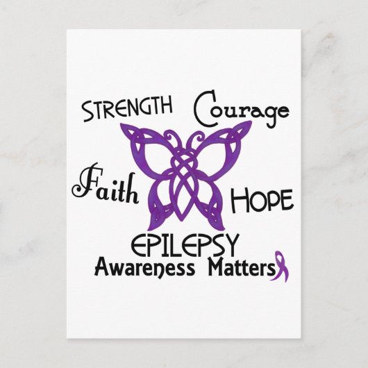 Epilepsy Celtic Butterfly 3 Briefkaart (Voorkant)