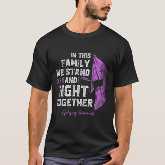 Epilepsy Family Support Awareness Spartan Warrior T-shirt (Voorkant)