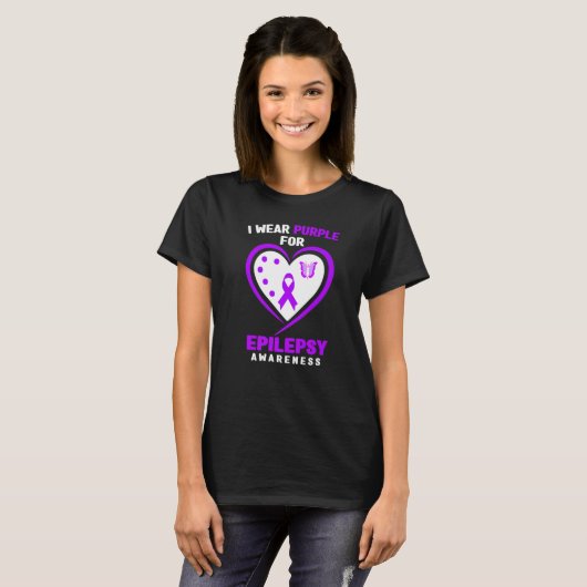 Epilepsy I Wear purple For Epilepsy Awareness T-shirt (Voorkant volledig)