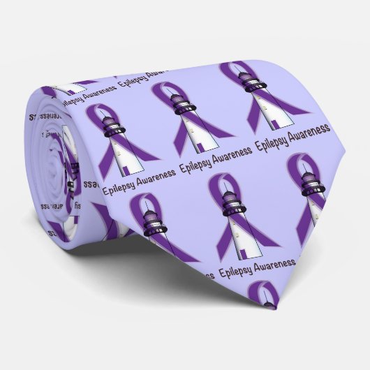 Epilepsy Lighthouse of Hope and Awareness Stropdas (Opgerold)