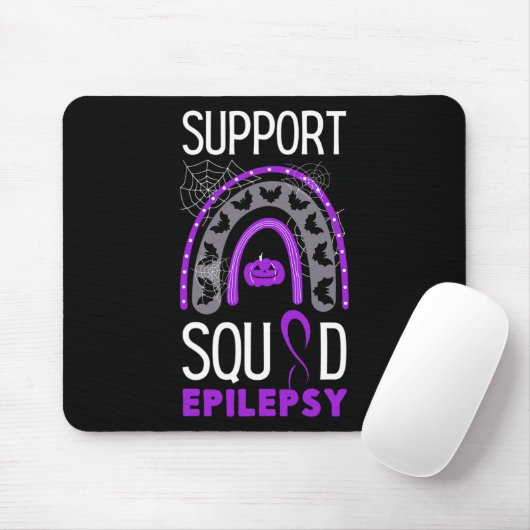 Epilepsy Paars Awareness Ribbon Squad Halloween H Muismat (Met muis)