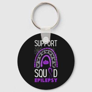 Epilepsy Paars Awareness Ribbon Squad Halloween H Sleutelhanger