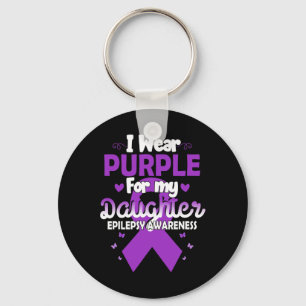 Epilepsy Ribbon I Draag Paars voor mijn dochter Aw Sleutelhanger