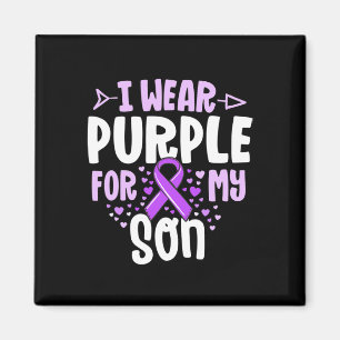Epilepsy Ribbon I Draag Paars voor mijn zoon Gift Magneet