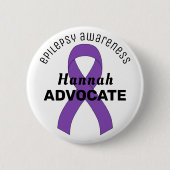 Epilepsy Ribbon White Button (Voorkant)