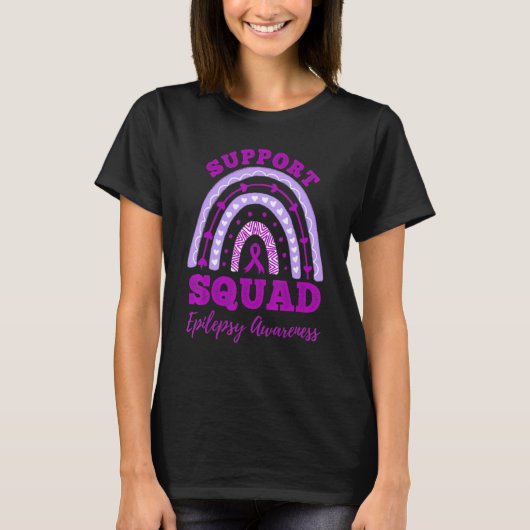 Epilepsy Support Squad Epilepsy Awareness Rainbow T-shirt (Voorkant)