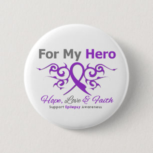 Epilepsy Tribal Ribbon Hero Ronde Button 5,7 Cm