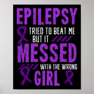 Epilepsy Warrior Day Epileptic Girl Paars Survivo Poster
