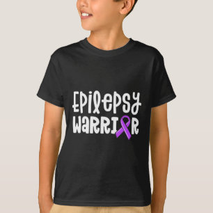 Epilepsy Warrior Kids Purple Ribbon Awareness Wom T-shirt