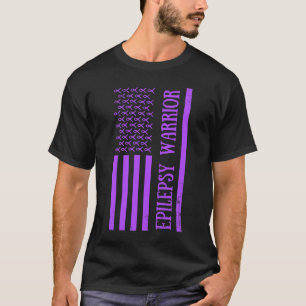 Epilepsy Warrior Paarse Epilepsy Bewustmaking Maan T-shirt