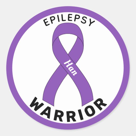 Epilepsy Warrior Ribbon White Round Sticker (Voorkant)