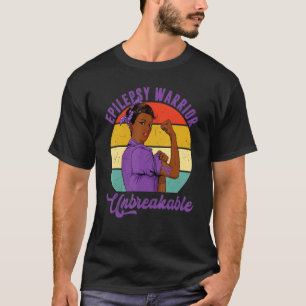 Epilepsy Warrior Unbreekable Melanin Women Girls S T-shirt