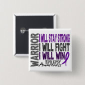 Epilepsy Warrior Vierkante Button 5,1 Cm (Voorkant /achterkant)