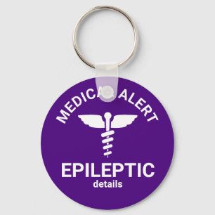 Epileptisch Paars medisch alarm Sleutelhanger