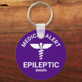 Epileptisch Paars medisch alarm Sleutelhanger (Voorkant)