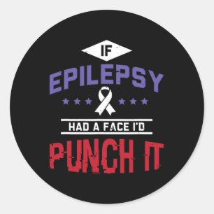 Epileptische krijger en Paarse lint Epilepsie Awar Ronde Sticker
