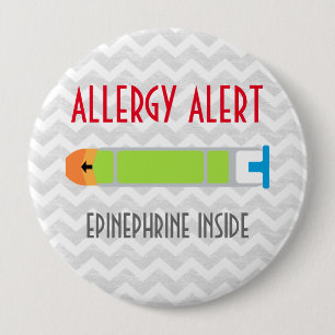 Epinefrine Allergy Alert Emergency Medicine Pin Ronde Button 4,0 Cm