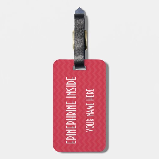 Epinephrine Allergy Alert Label voor Medische Kit Bagagelabel (Achterkant verticaal)